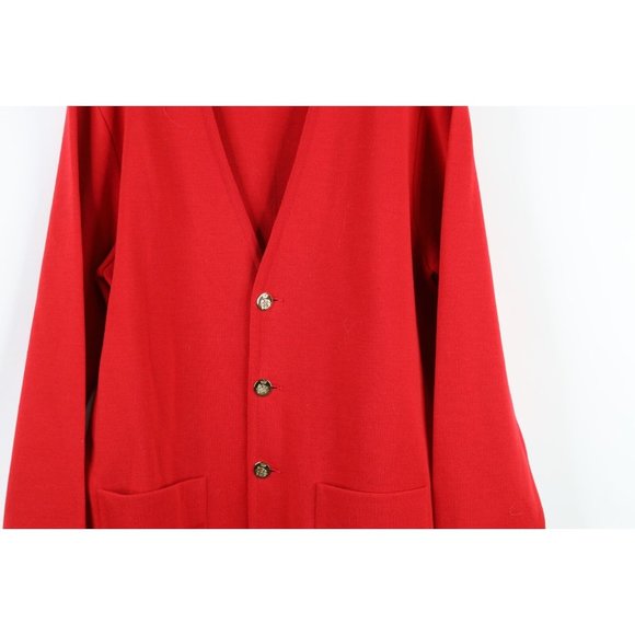 Vtg 90s St Croix Knits Mens Medium Dapper Wool Knit Pocket Cardigan Sweater USA - Picture 3 of 13